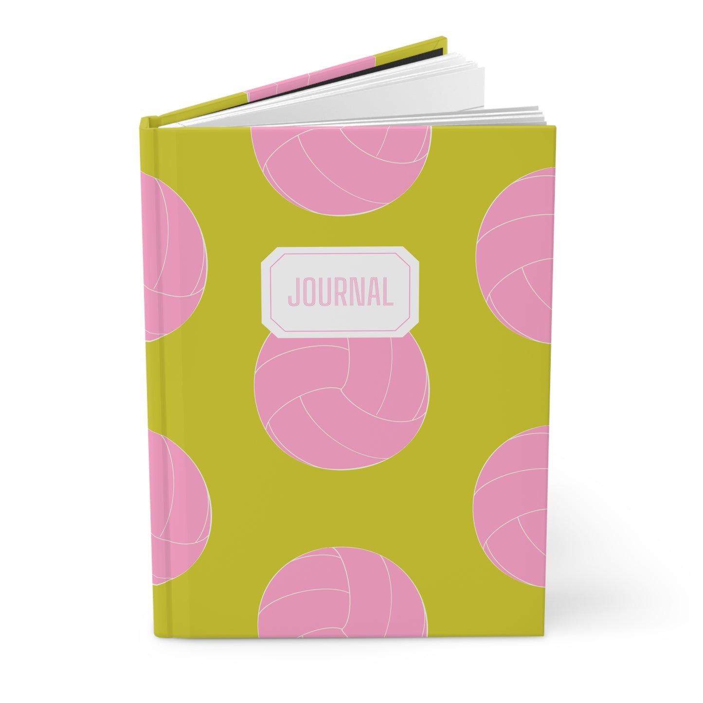 Volleyball Hardcover Journal | Pink/Lime Green