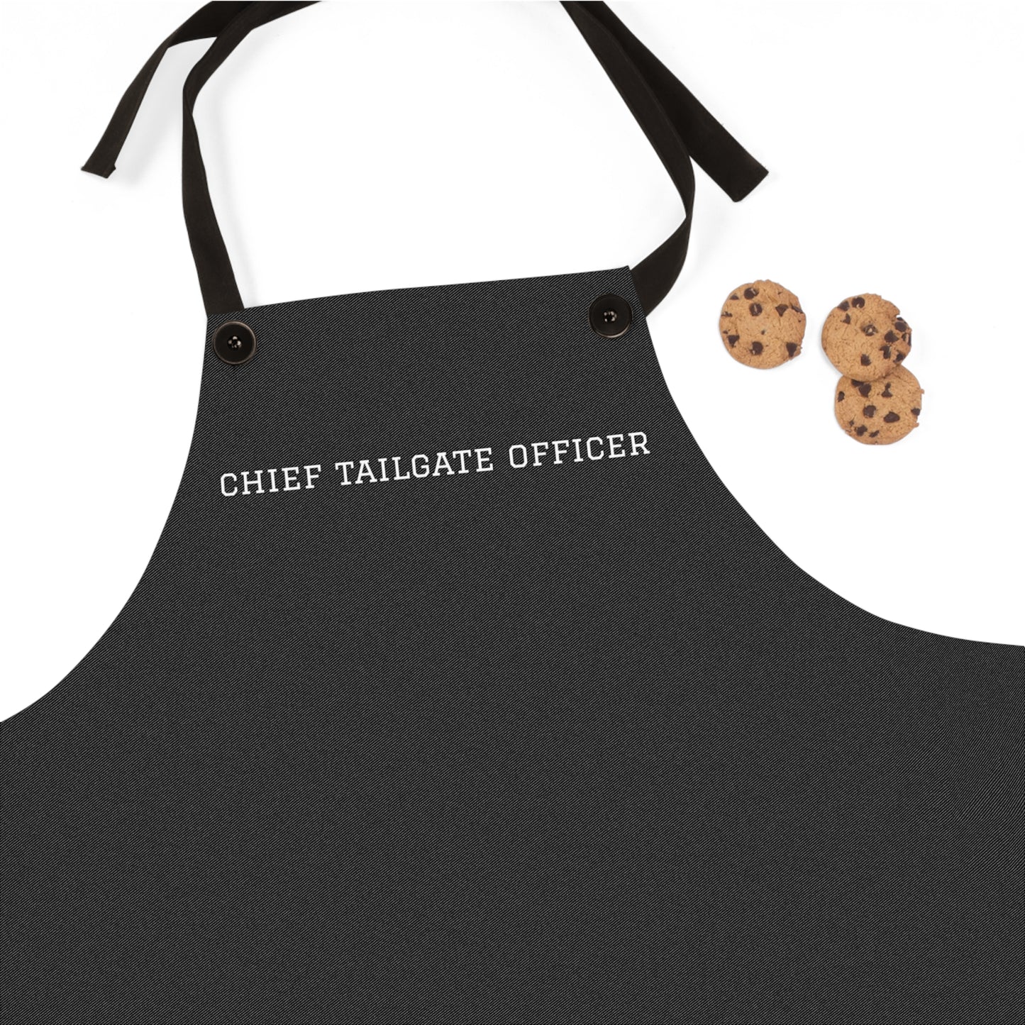 Football Game Day Chief Tailgate Officer Apron | Black