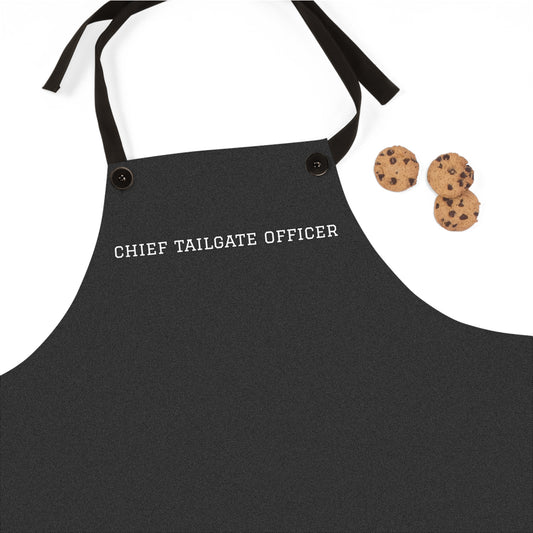 Football Game Day Chief Tailgate Officer Apron | Black
