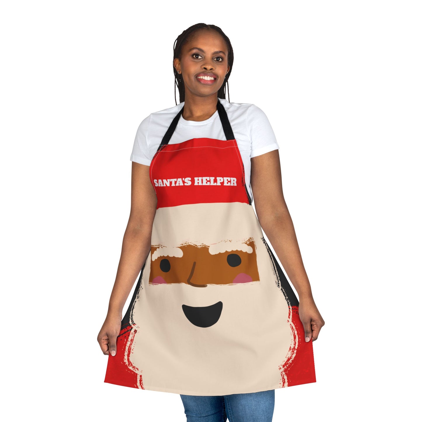 Chocolate Santa's Helper Christmas Apron | Black
