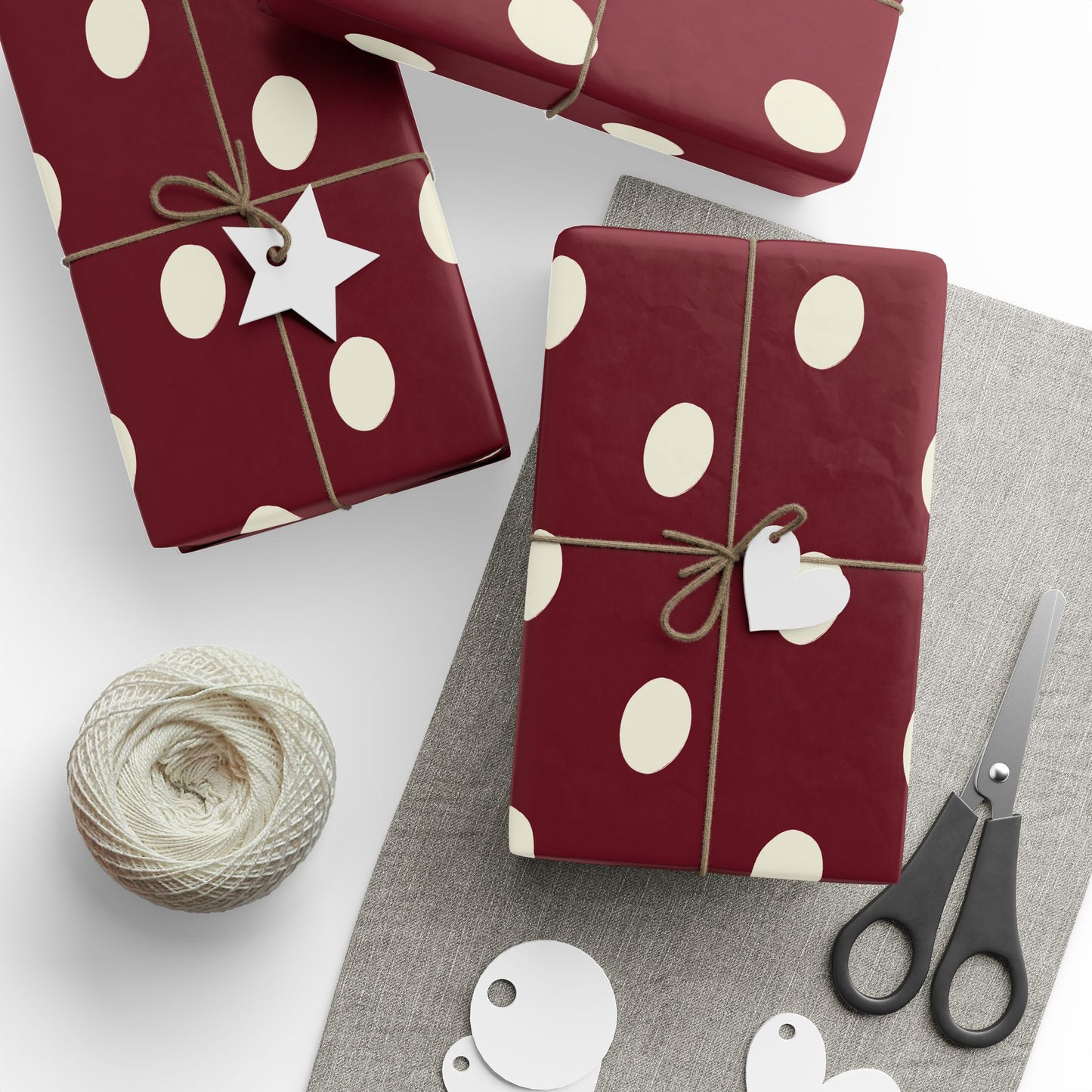 Crimson Red Polka Dot Wrapping Paper