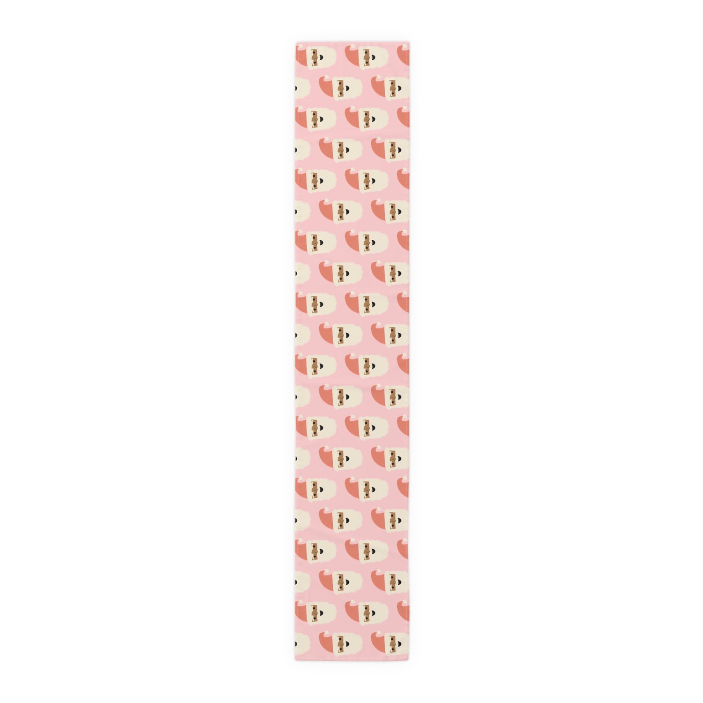 African American Santa Christmas Table Runner | Pink