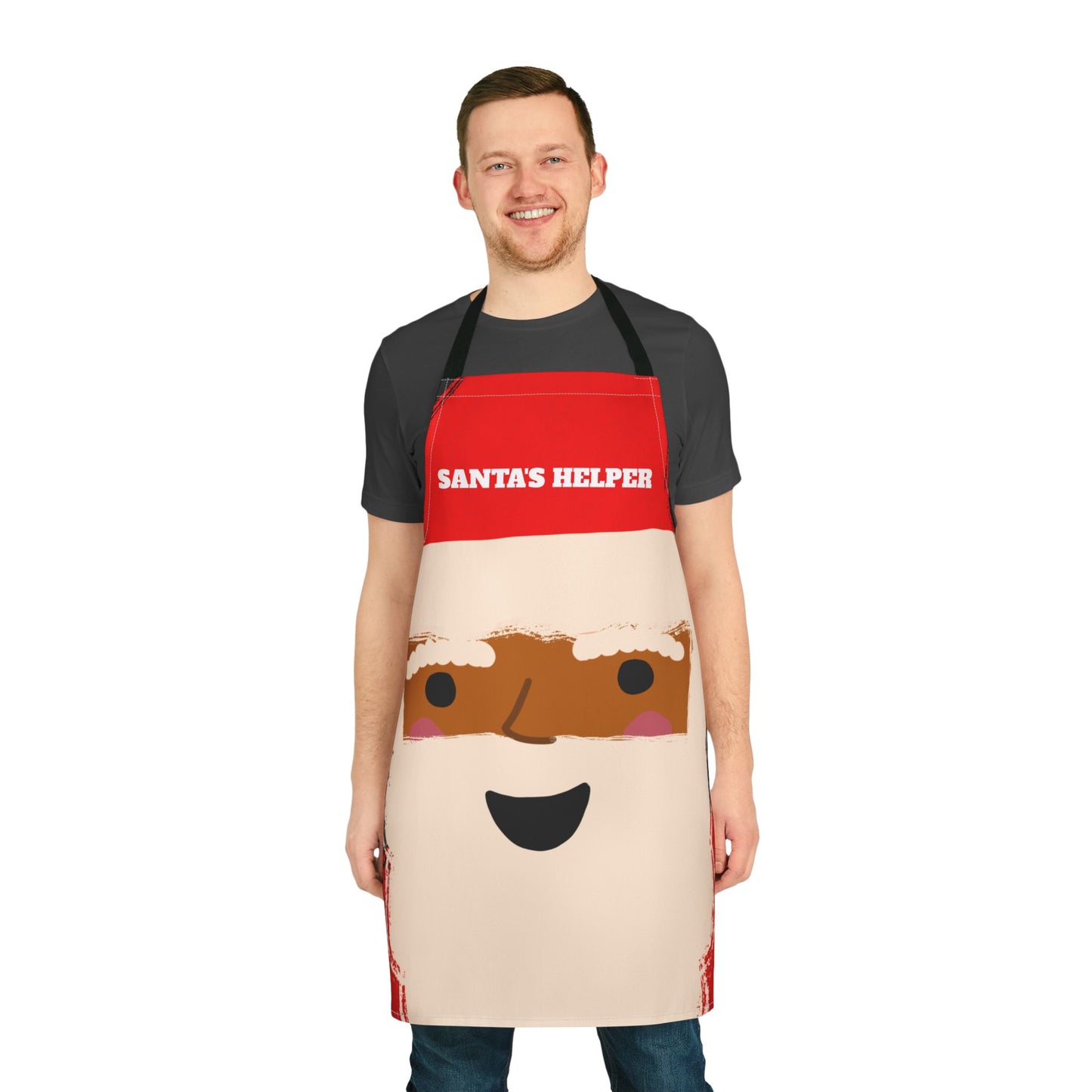 Chocolate Santa's Helper Christmas Apron | Black