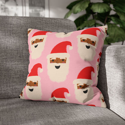 Santa Throw Pillow Cover | Pink