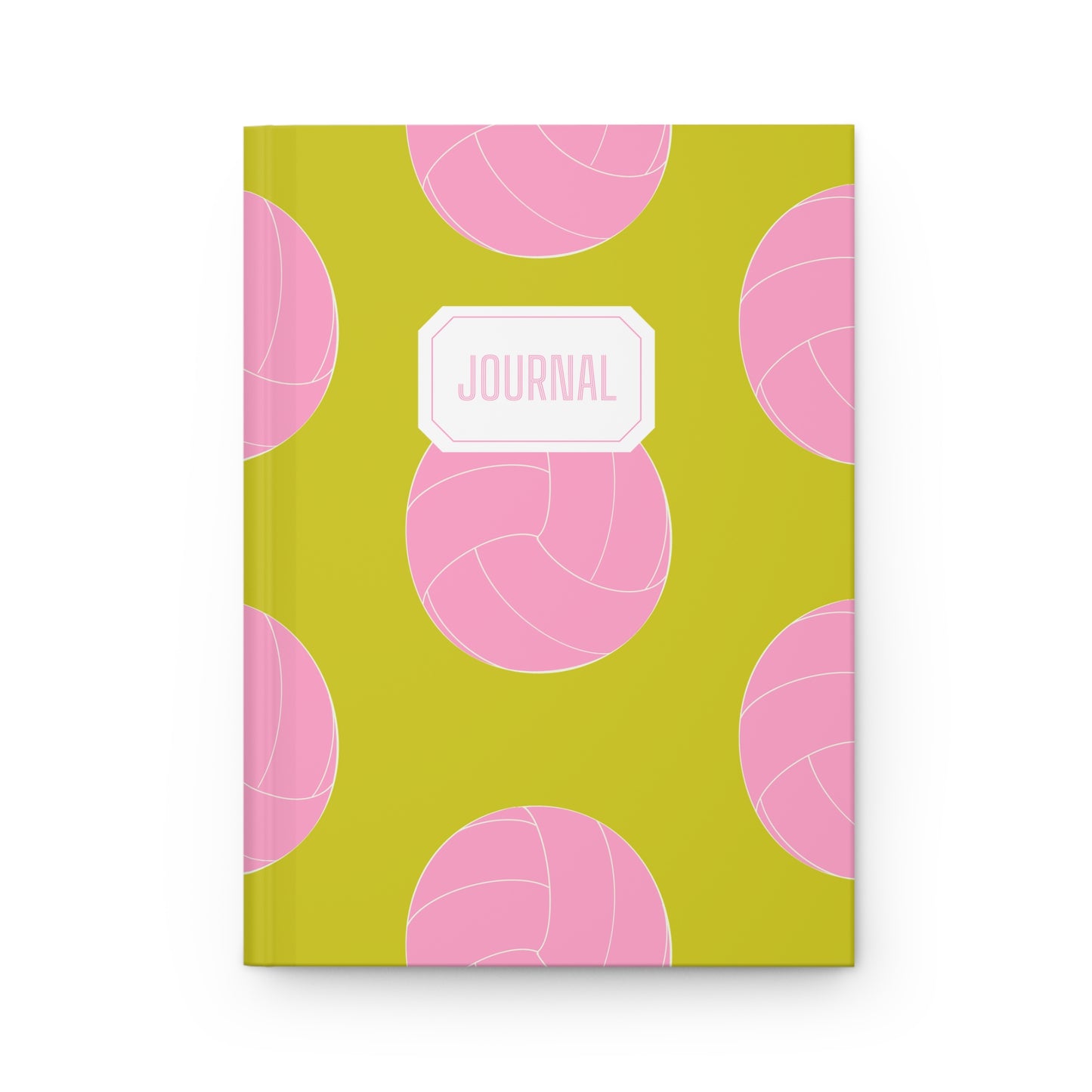 Volleyball Hardcover Journal | Pink/Lime Green