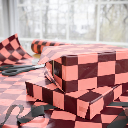 Checkerboard Wrapping Paper | Pink & Crimson