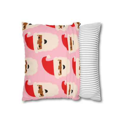 Santa Throw Pillow Cover | Pink