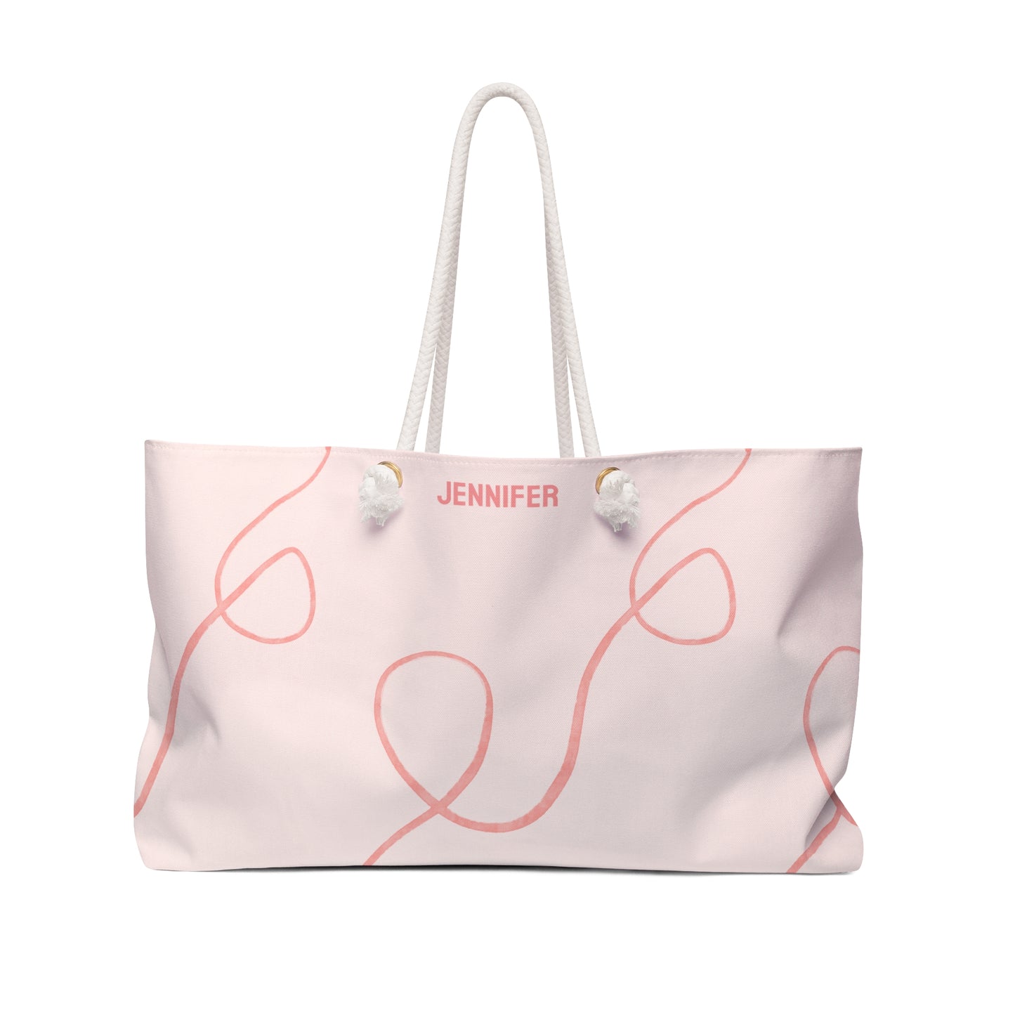 Personalized Pink Swirl Weekender Bag