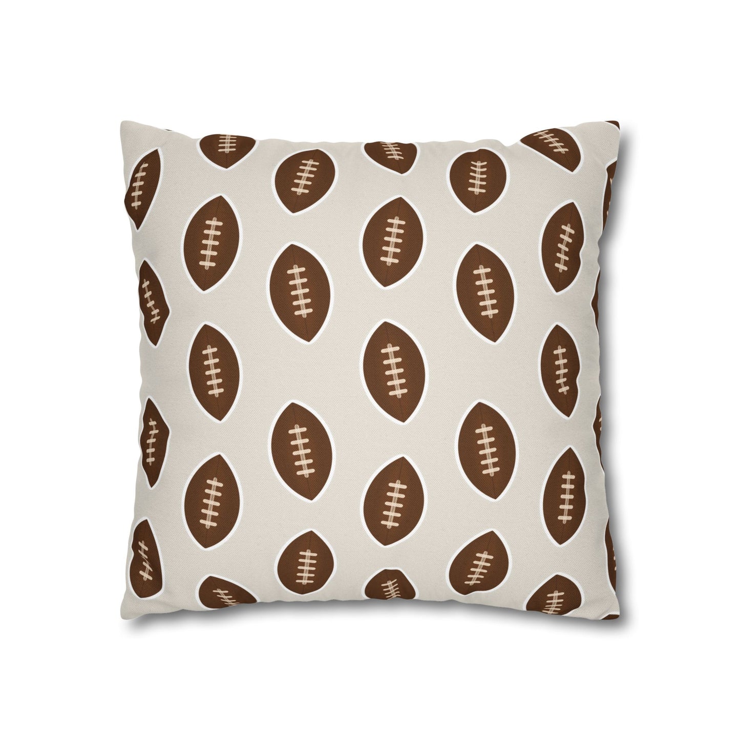 Hand-Drawn Football Throw Pillow Cover | Khaki