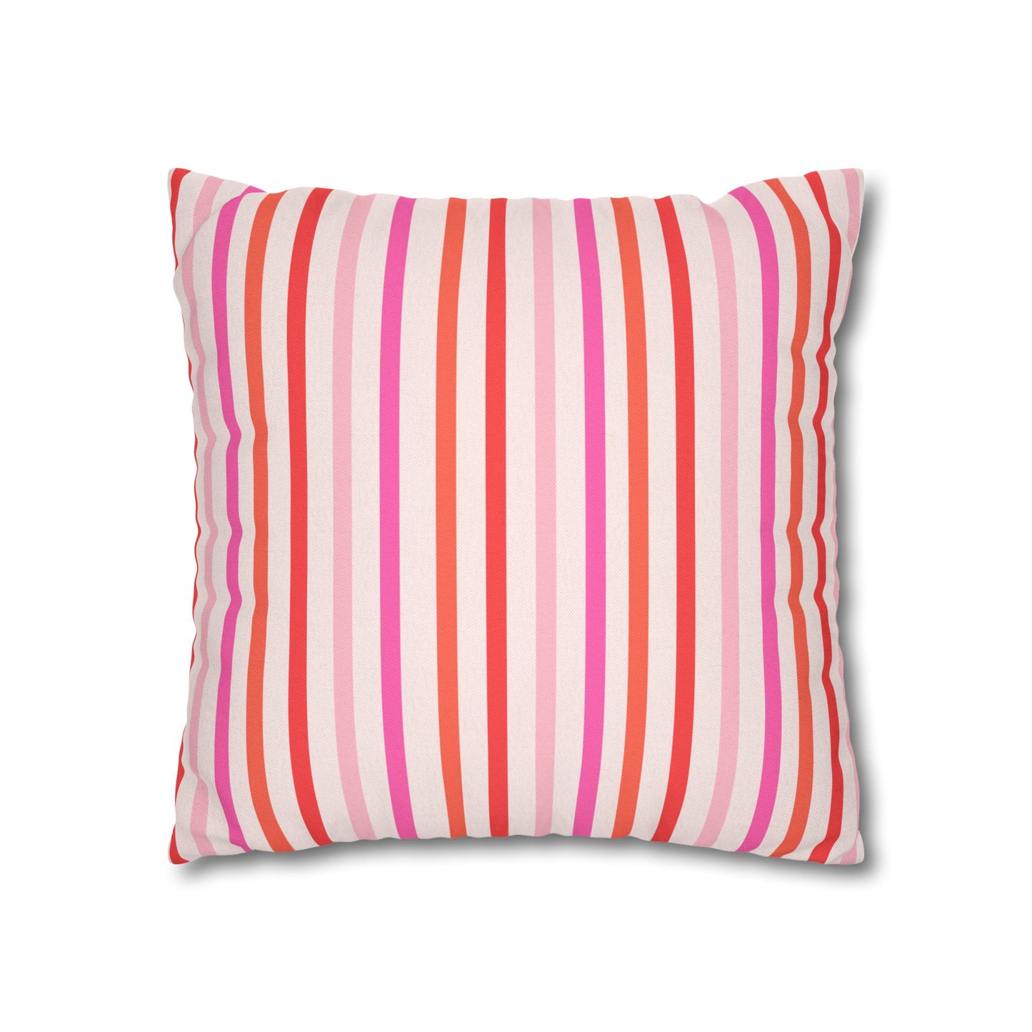 Pink and Orange Striped Pattern Throw Pillow Cover