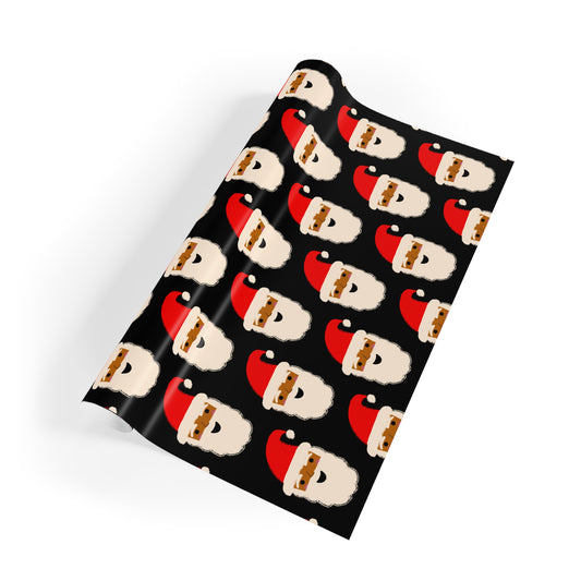 African American Santa Christmas Wrapping Paper | Black