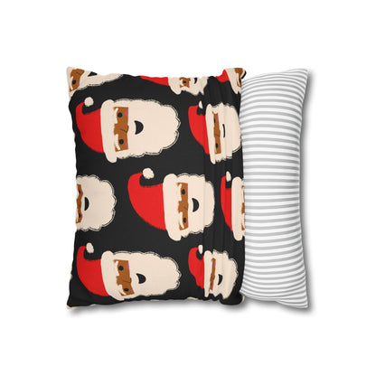 Santa Throw Pillow Cover | Black