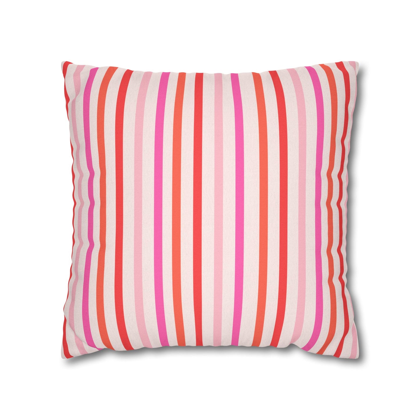 Pink and Orange Striped Pattern Throw Pillow Cover