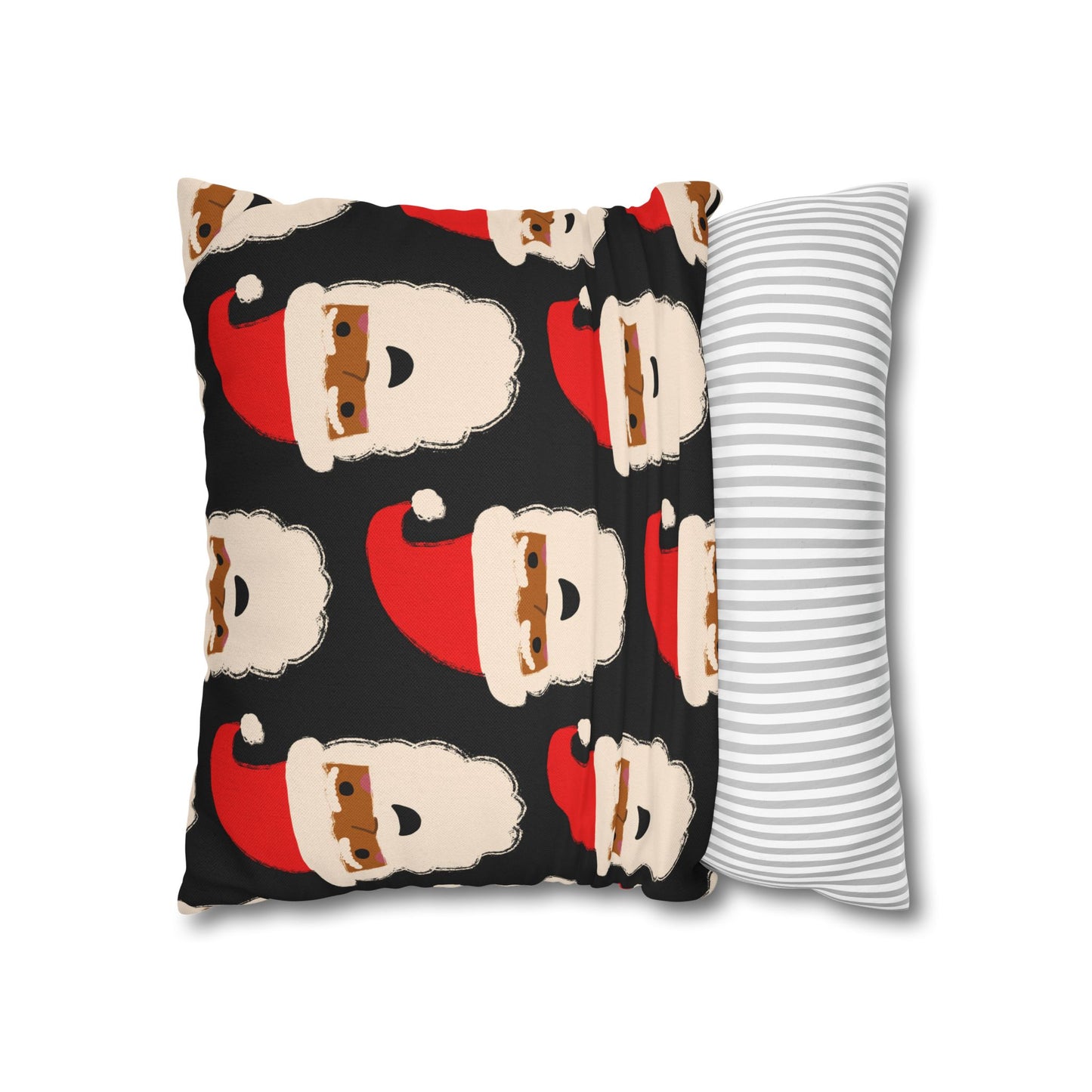 African American Santa Throw Pillow Cover | Black