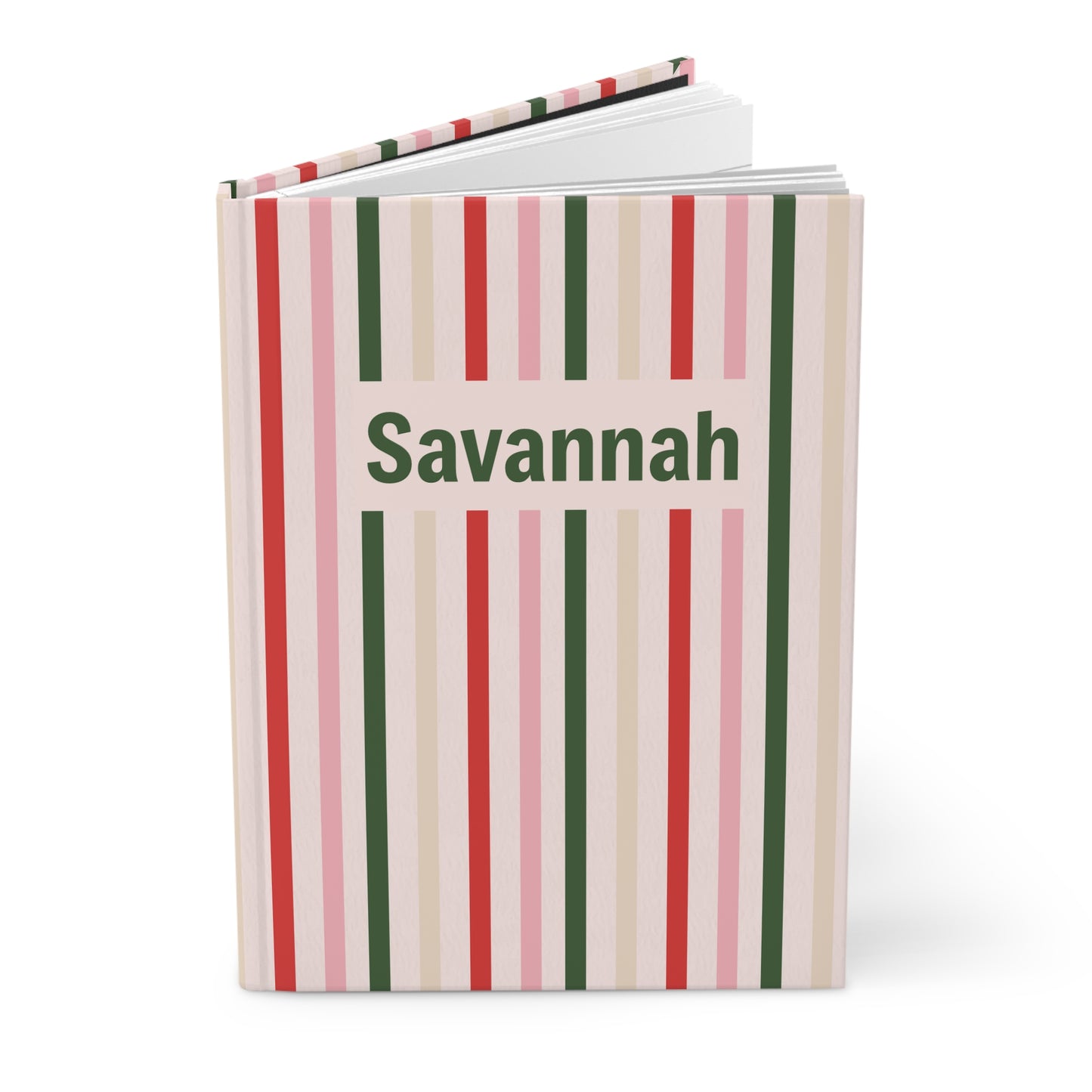Preppy Personalized Hardcover Journal | Pink & Red