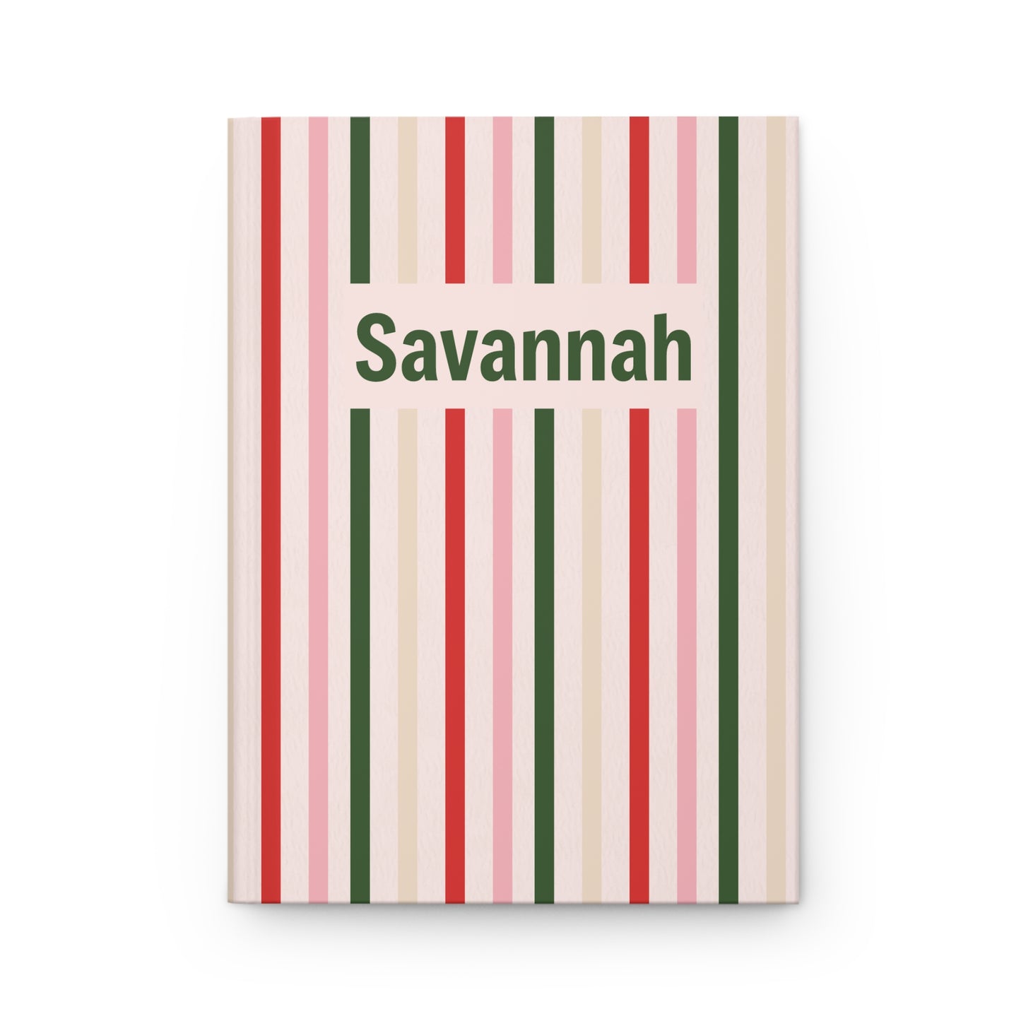 Preppy Personalized Hardcover Journal | Pink & Red