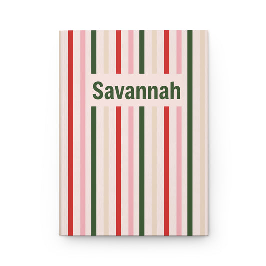 Preppy Personalized Hardcover Journal | Pink & Red