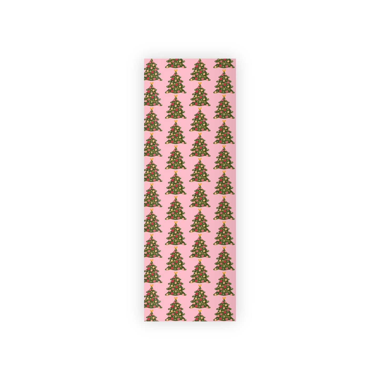 Whimsical Pink Christmas Tree Wrapping Paper