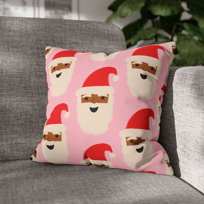 Santa Throw Pillow Cover | Pink