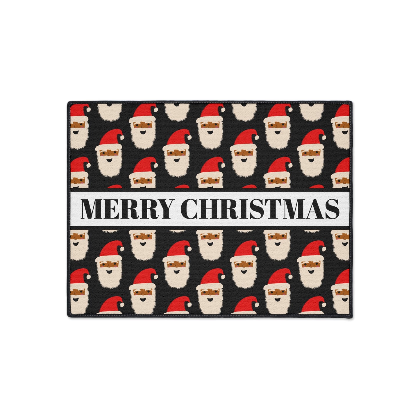 Black Santa Merry Christmas Doormat | Black