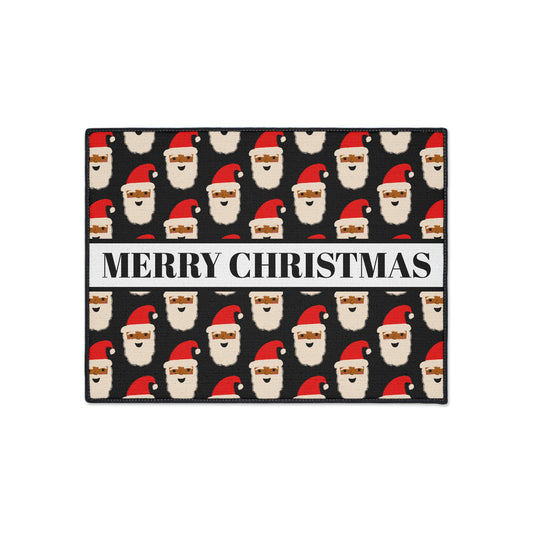 Black Santa Merry Christmas Doormat | Black
