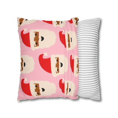 Santa Throw Pillow Cover | Pink