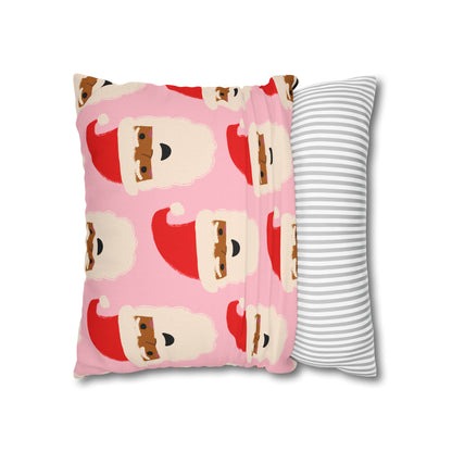 Santa Throw Pillow Cover | Pink