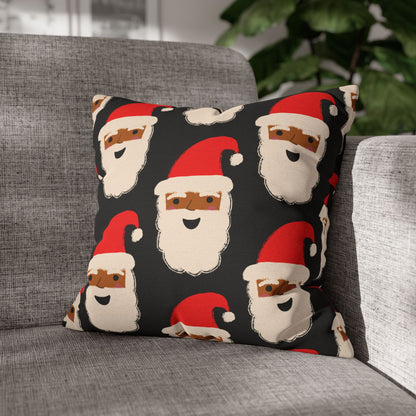 Santa Throw Pillow Cover | Black