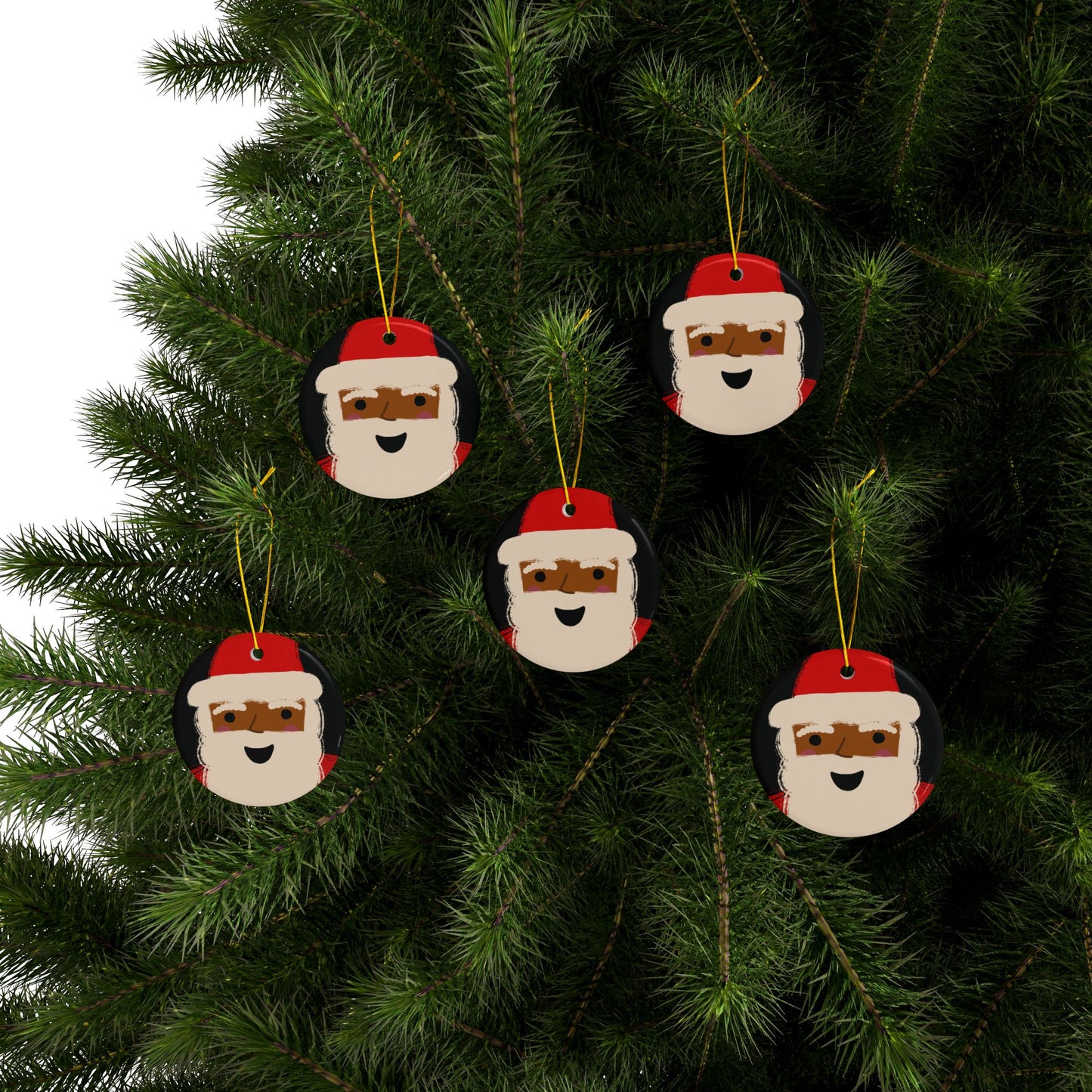 African American Santa Christmas Ornament | Black