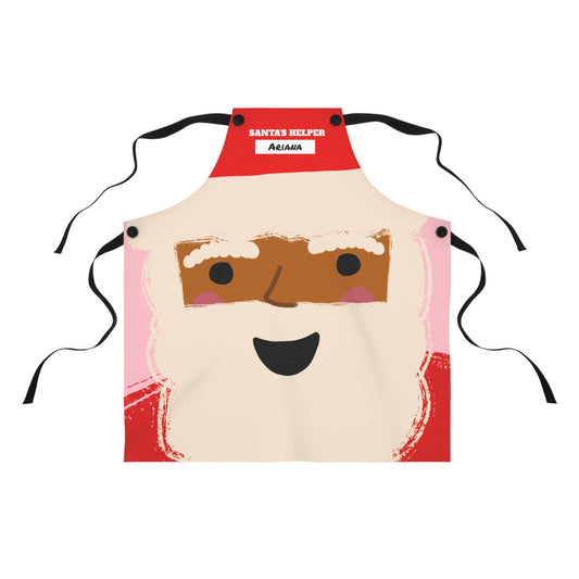 Personalized Chocolate Santa Apron | Pink