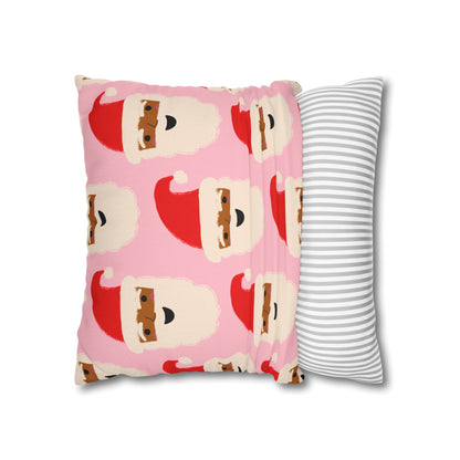 Santa Throw Pillow Cover | Pink