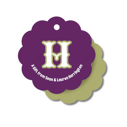 Monogram Fall Gift Tag Set | Purple/Olive