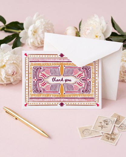Art Deco Thank You Card Set | Purple