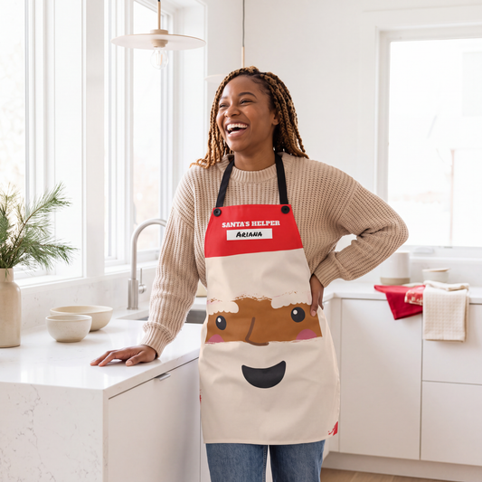 Personalized Chocolate Santa Apron | Pink