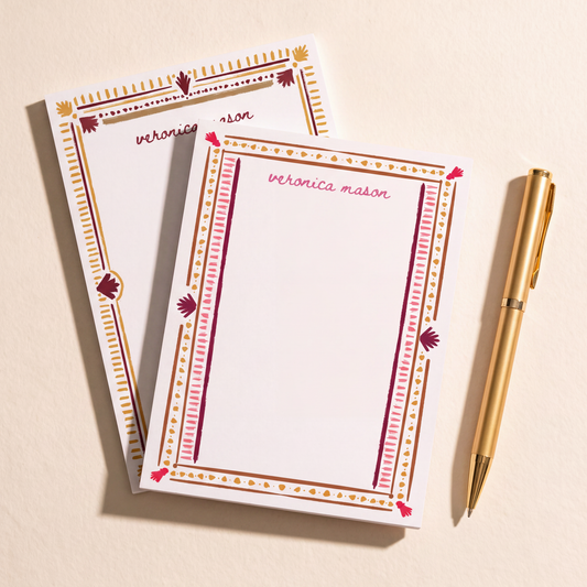 Personalized Art Deco Notepad | Purple