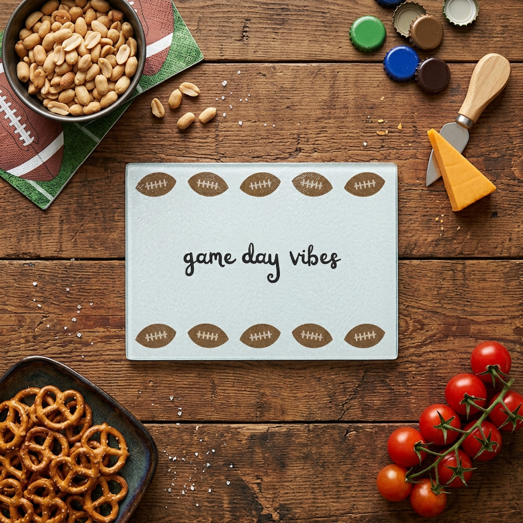 Whimsical Football Game Day Cutting Board Small (11.5" x 8")