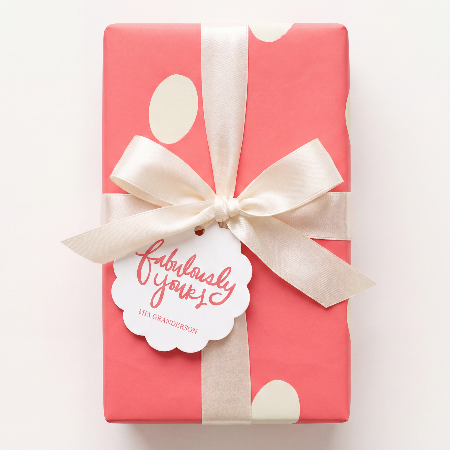 Coral Polka Dot Gift Wrapping Paper
