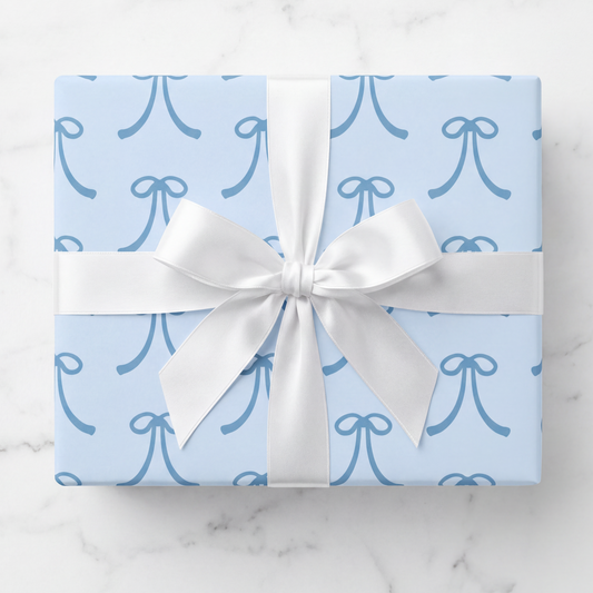 Bow Wrapping Paper | Blue