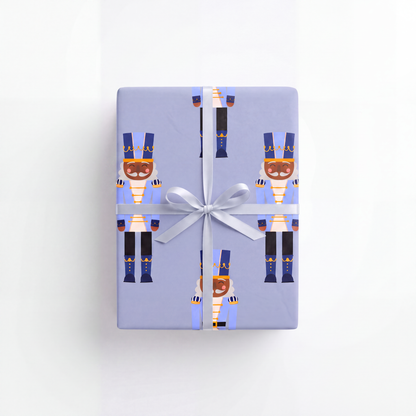 Black Nutcracker Pattern Wrapping Paper