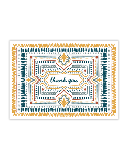Art Deco Thank You Card Set | Teal