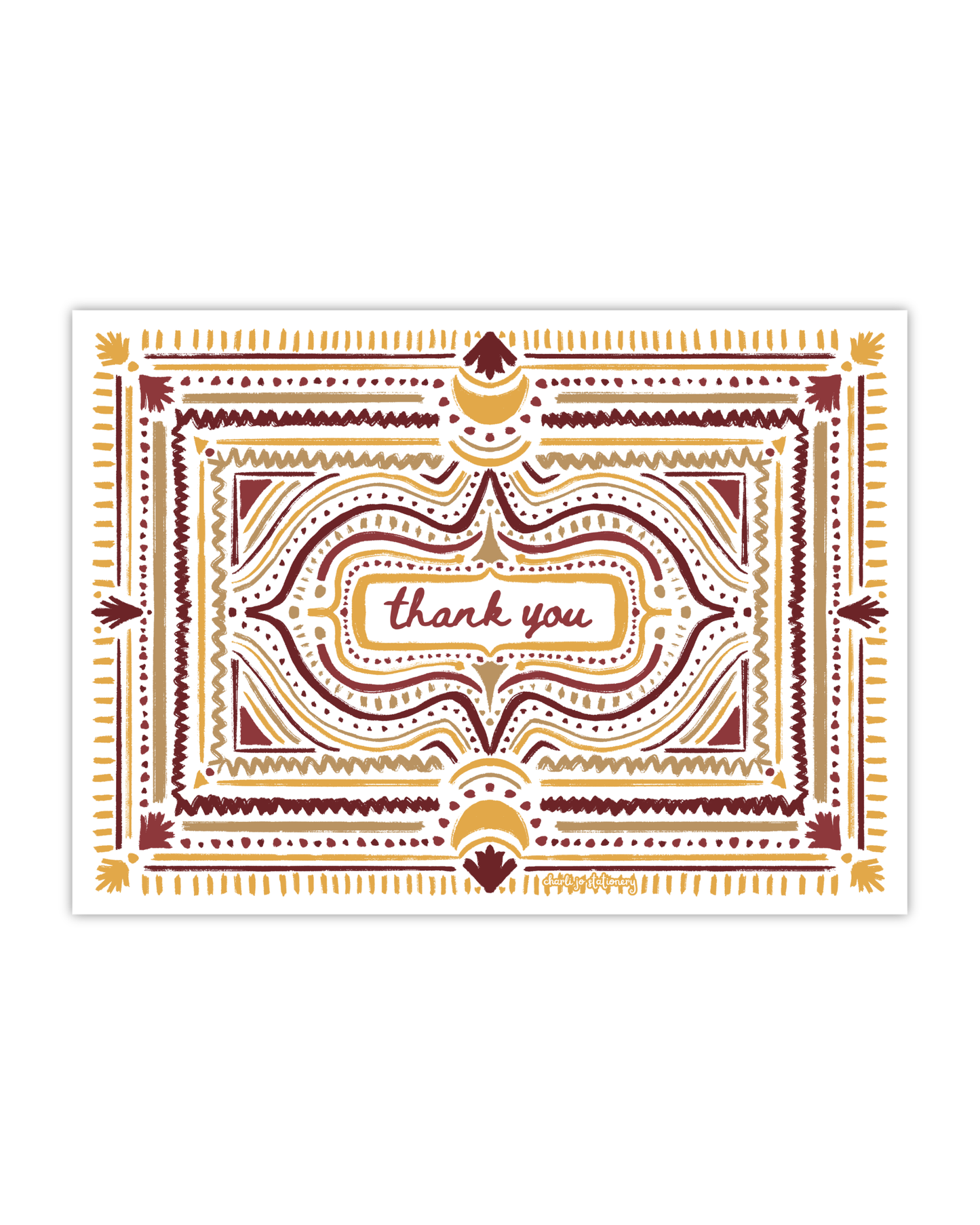 Art Deco Thank You Card Set | Crimson