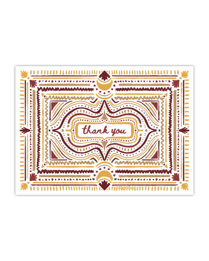 Art Deco Thank You Card Set | Crimson
