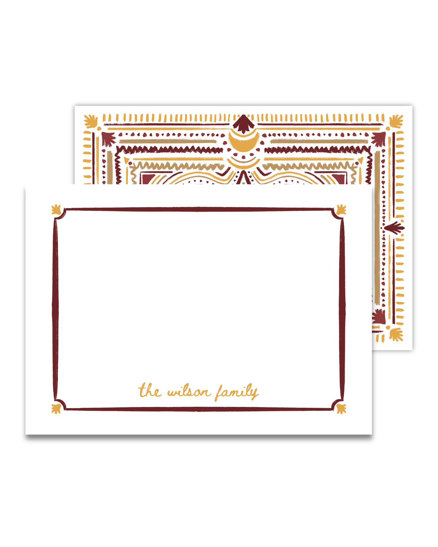 Art Deco Thank You Card Set | Crimson