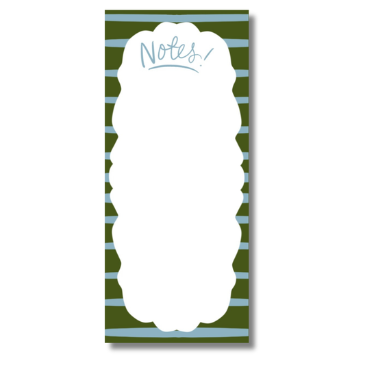 Striped Notepad | Green & Blue