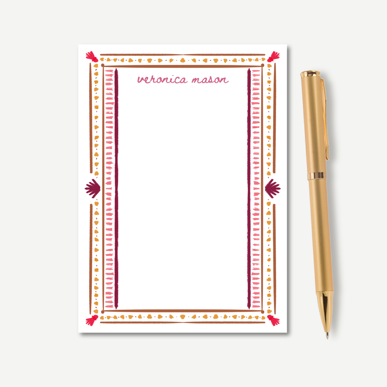 Personalized Art Deco Notepad | Purple