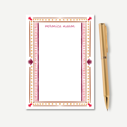 Personalized Art Deco Notepad | Purple