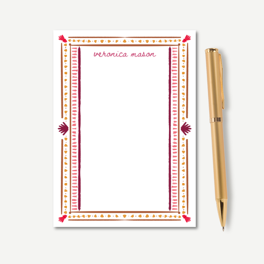 Personalized Art Deco Notepad | Purple