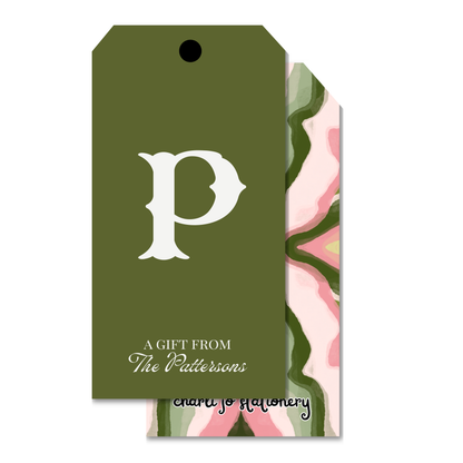 Olive Green Watercolor Gift Tag Set