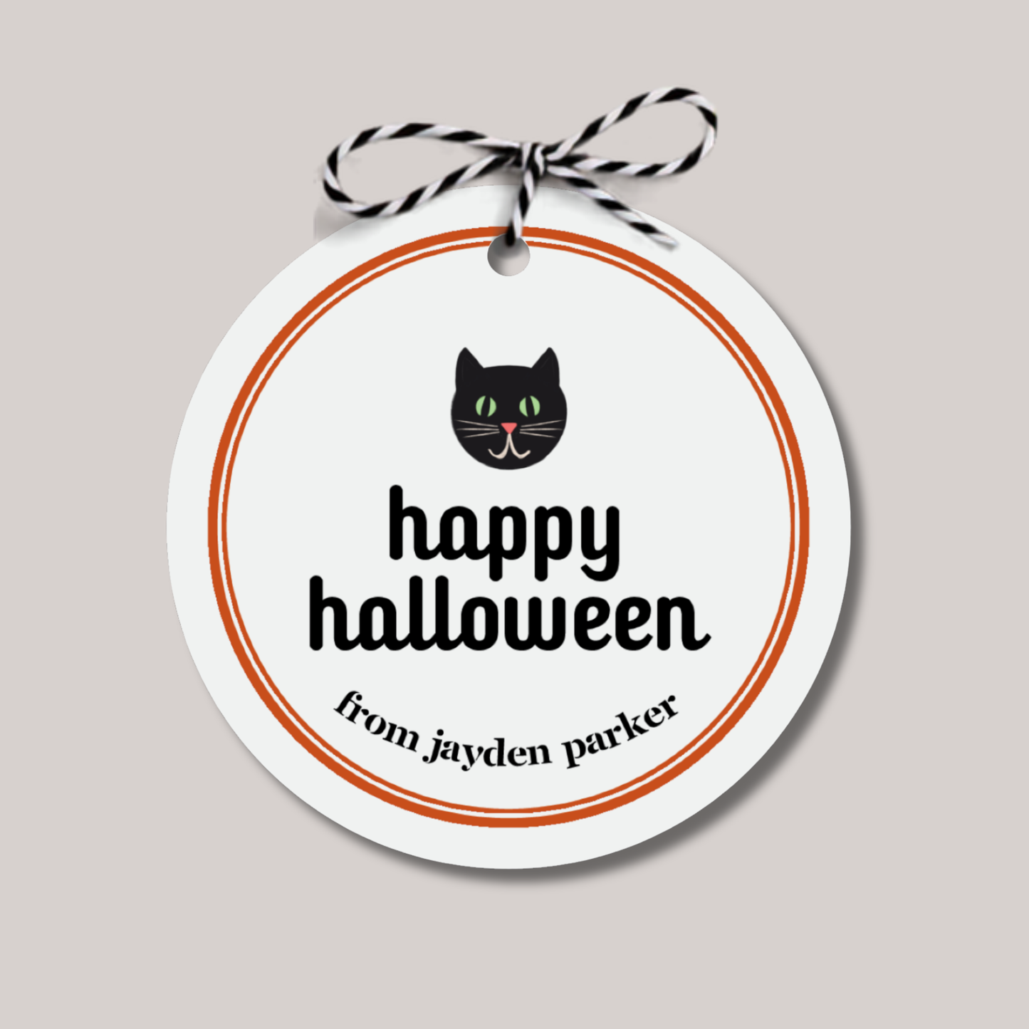 Halloween Black Cat Party Tag Set