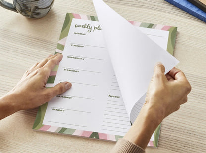 Weekly Planner Notepad | Pink & Green